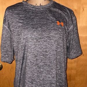 Under Armour Heathered Gray Tee with Orange Logo